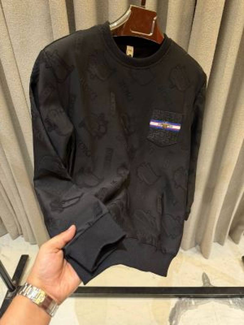 Christian Dio_Pocket Full Monogram Sweatshirt Black