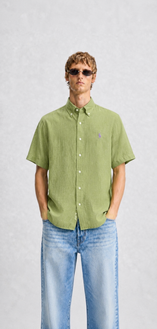 Ralph LAUREN P-OLO IMPORTED STORE ARTICLE SHIRT leelan fabric