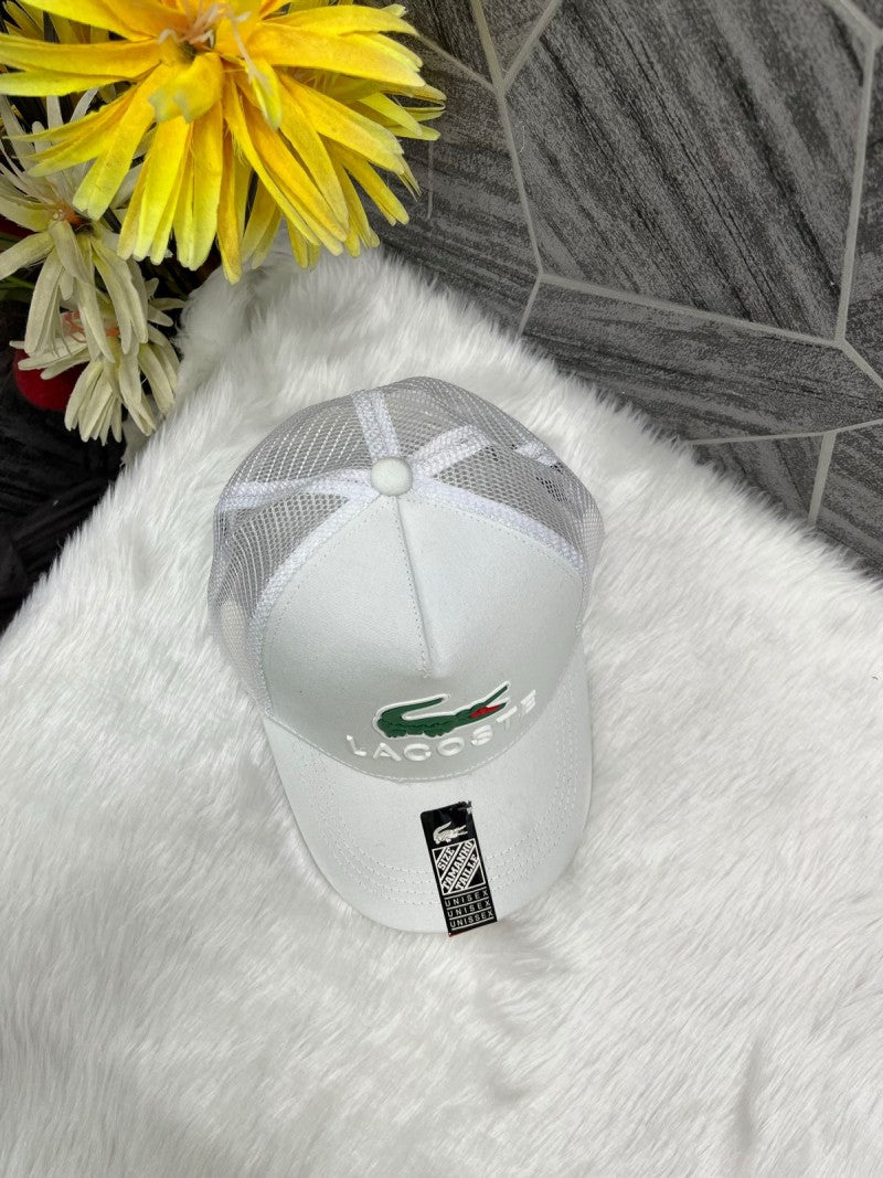 Lacoste_Crocodile_Front_Logo_Net_Premium_Unisex_Cap_With_Safety_Box_(White)
