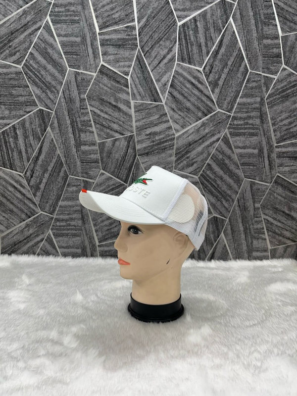 Lacoste_Crocodile_Front_Logo_Net_Premium_Unisex_Cap_With_Safety_Box_(White)