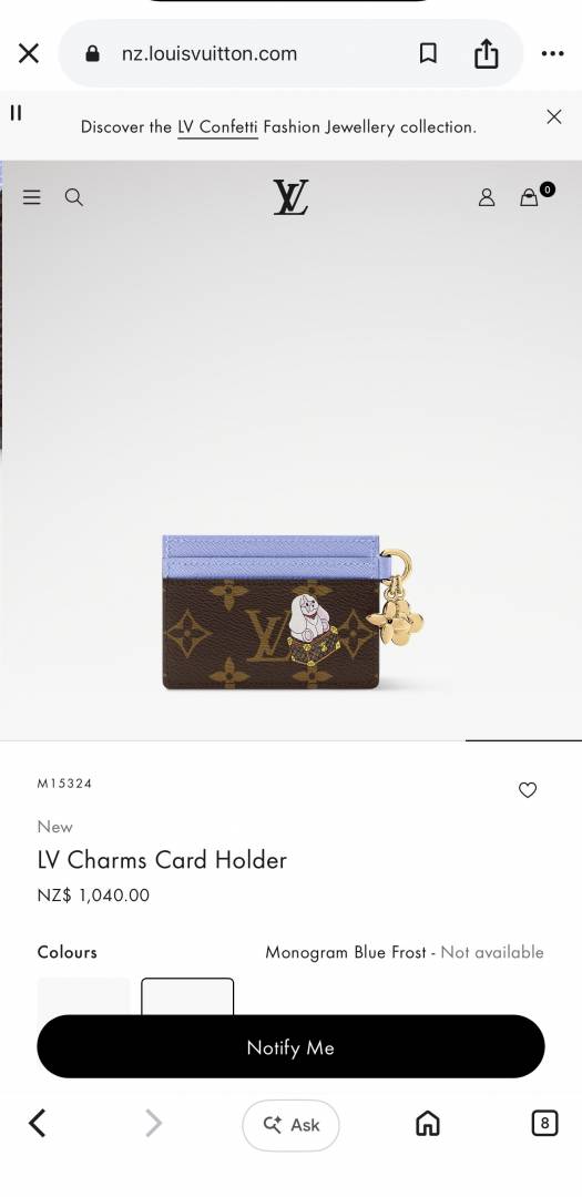 Louis Vuitton LV Charm CardHolder With Original Packing