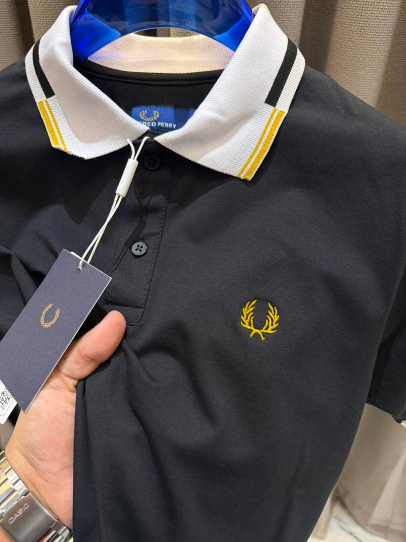 Fred Perry Chest Logo Polo T-shirt Black