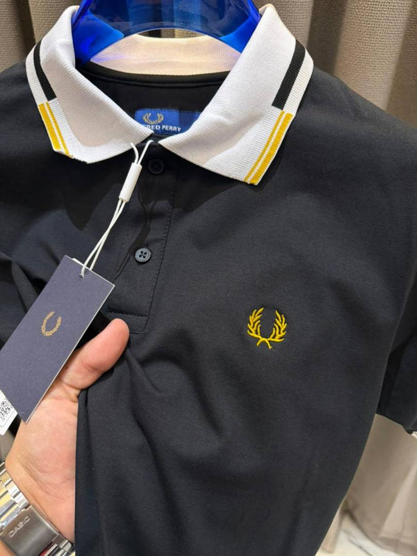Fred Perry Chest Logo Polo T-shirt Black