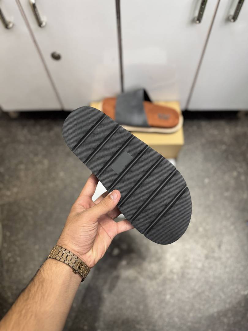 ZARRA PREMIUM SUEDE SLIDE GREY TAN 025