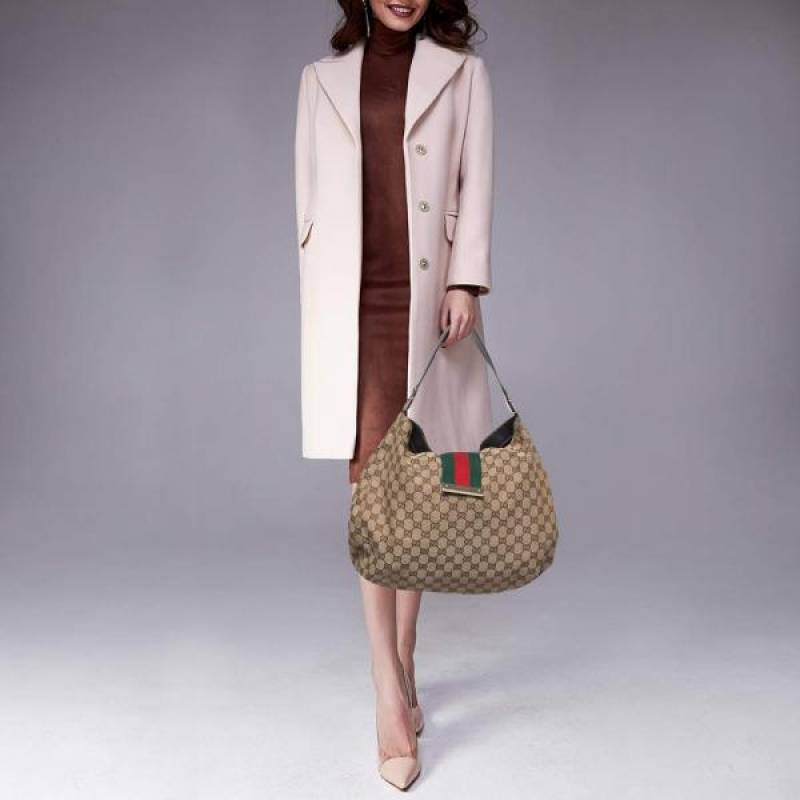 Gucci GG Giglio Horsebit Supreme Premium Tote Bag With OG Box & Dust Bag (Brown - 1217)