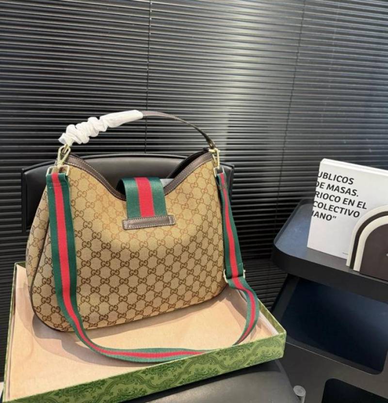 Gucci GG Giglio Horsebit Supreme Premium Tote Bag With OG Box & Dust Bag (Brown - 1217)