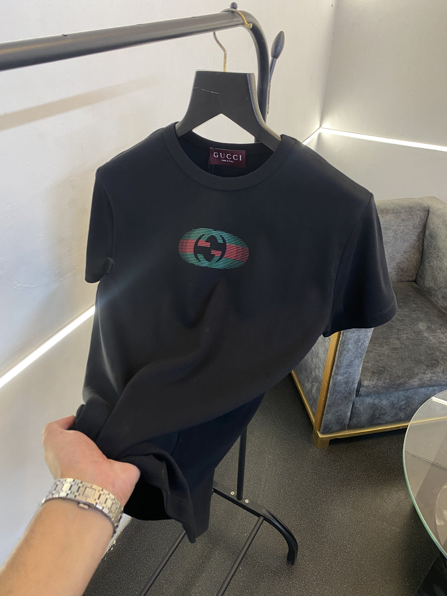 Gucci Round neck front and back print imported tshirt black sale
