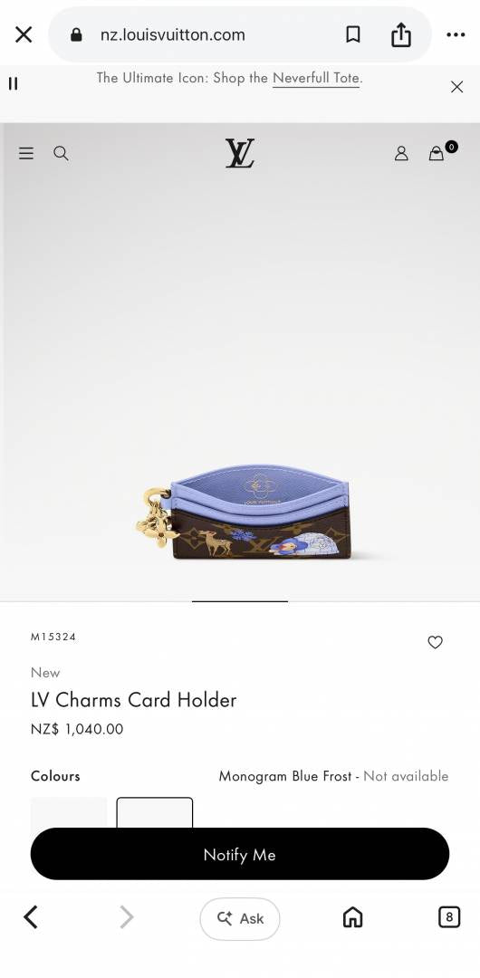 Louis Vuitton L-13 LV Charm Card Holder With Original Box & DustCover