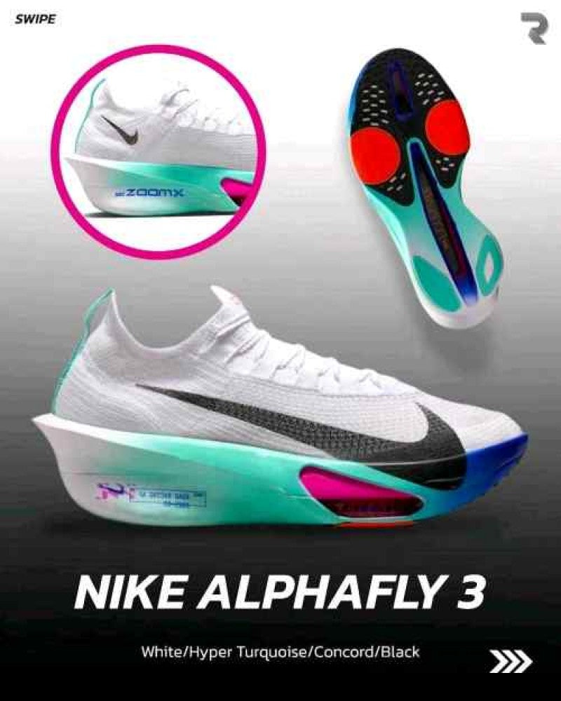 Nike Zoom Alphafly 3 WhiteHyper Turquoise Concord Black 2605
