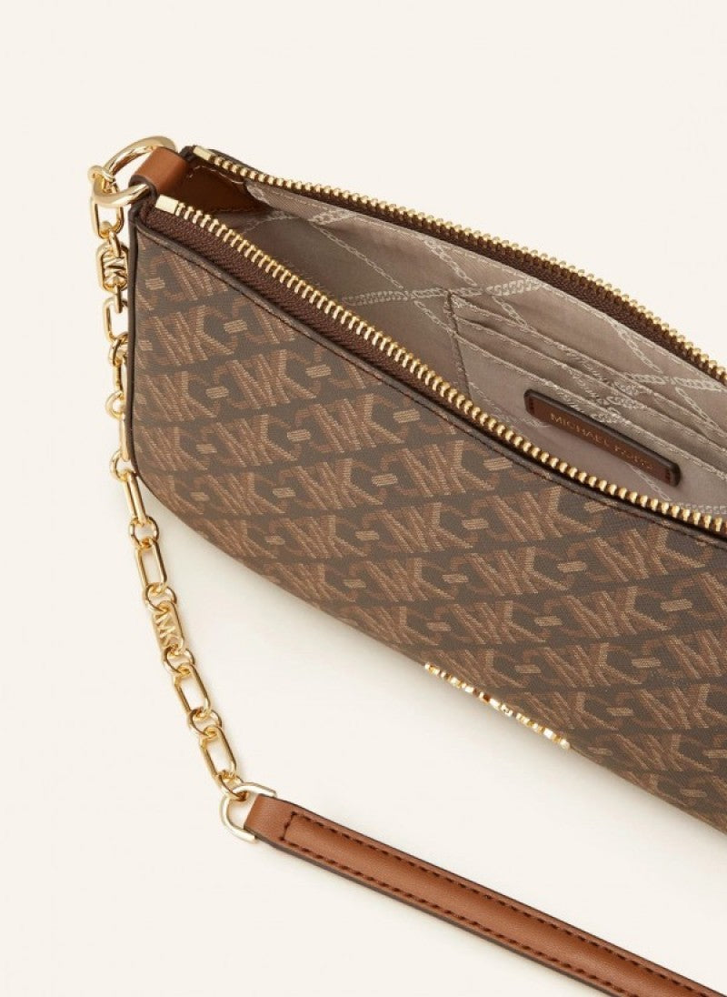 Michael Kors_MK Empire Signature Shoulder Bag With Dust Bag (Brown - 765)