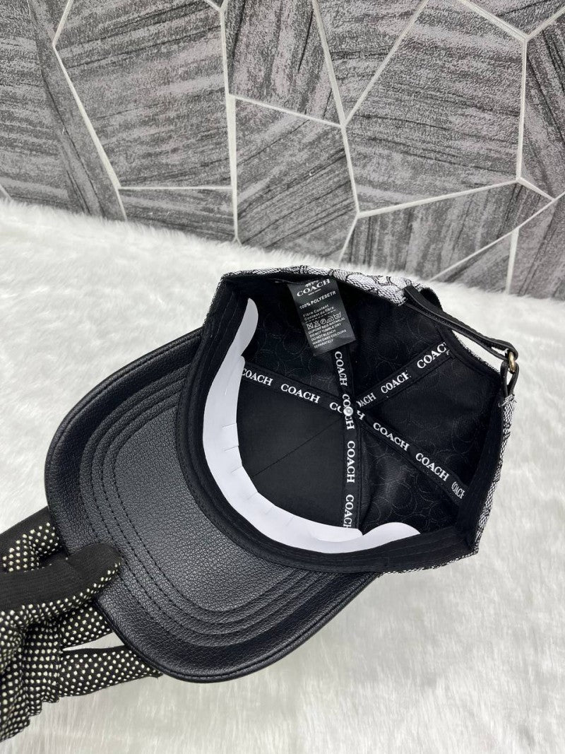 Coach_new_york_Monogram_Silver_Logo_Premium_Unisex_Cap_With_Safety_Box