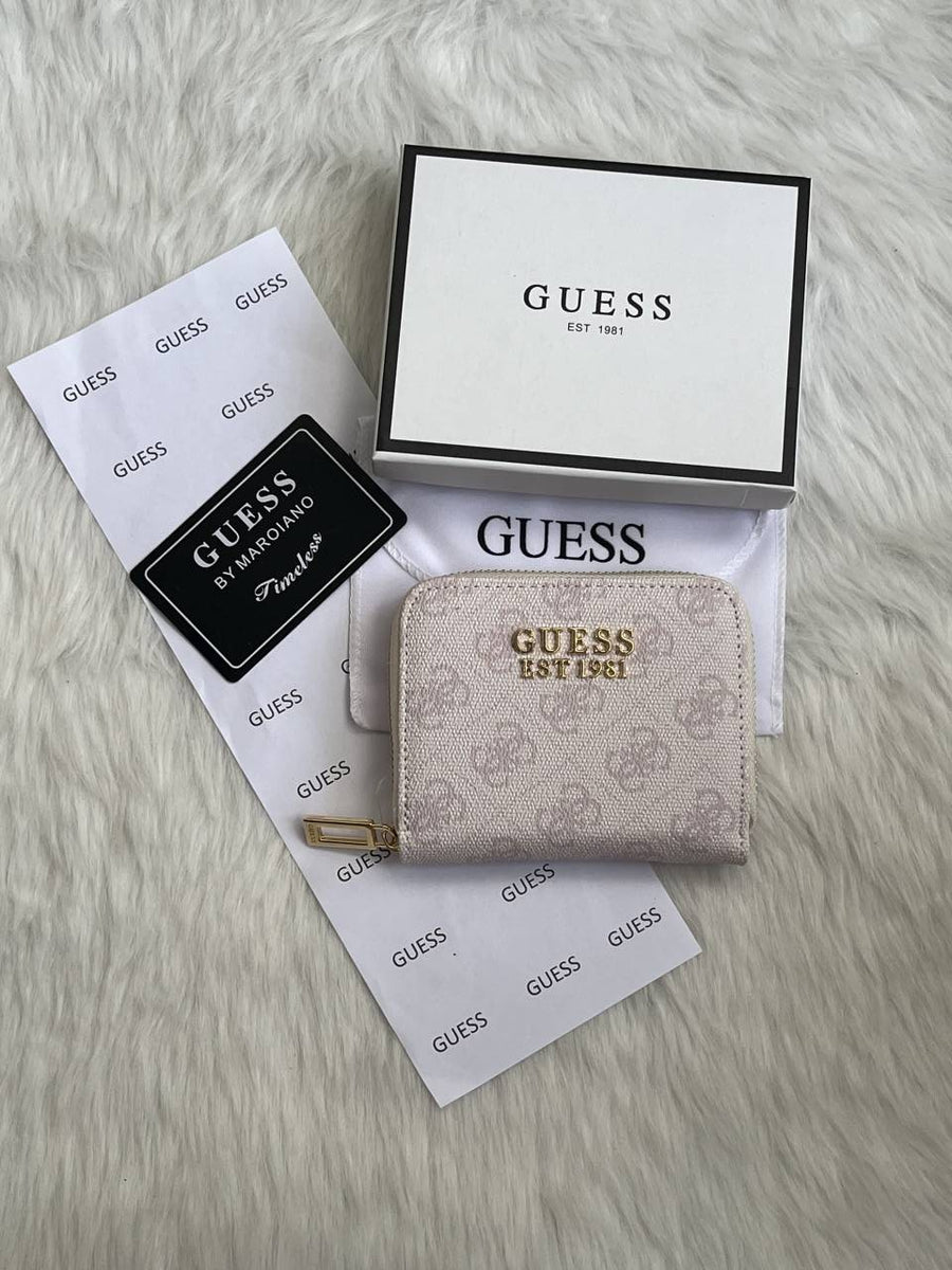 Guess 03 Light Purple Mini Zippy Wallet With Original Box - Dust Cover - Card Premium Packing