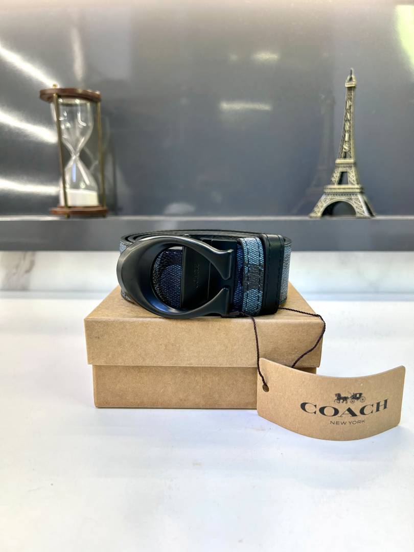 Coach Black Blue Premium Quality Belt Fa 910