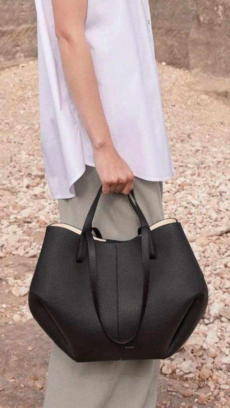 Polenne Cyme Black Tote Large Size Premium With Dust Cover Packaging
