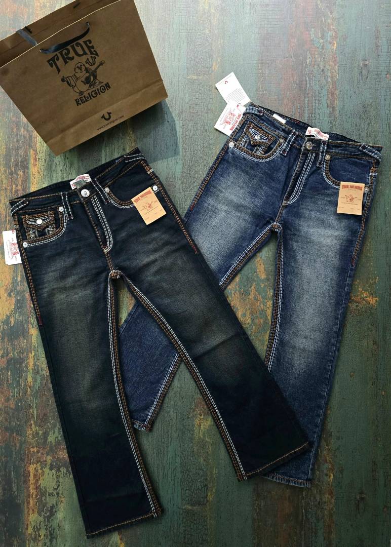 True Religio n Green Shade Premium Imported Stretchable Lycra Fabric Boot Cut Denim with Back Flap pocket Design 3241