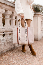 CHLOE Medium Woody Tote Bag With Dust Bag (White - 397)