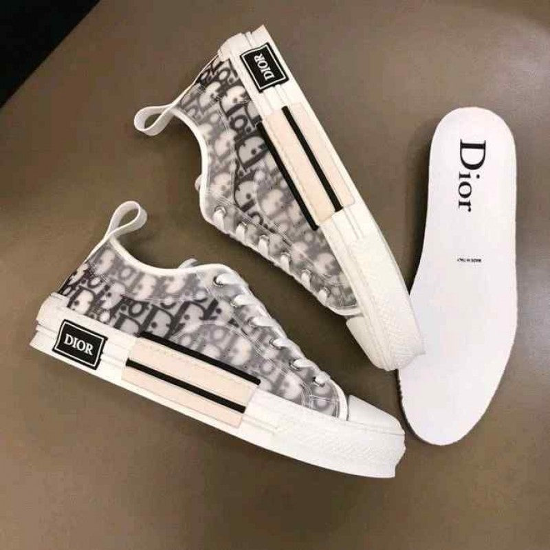 Dior b23 oblique low top sneaker white black canvas