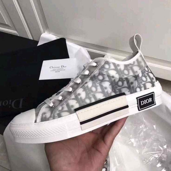 Dior b23 oblique low top sneaker white black canvas