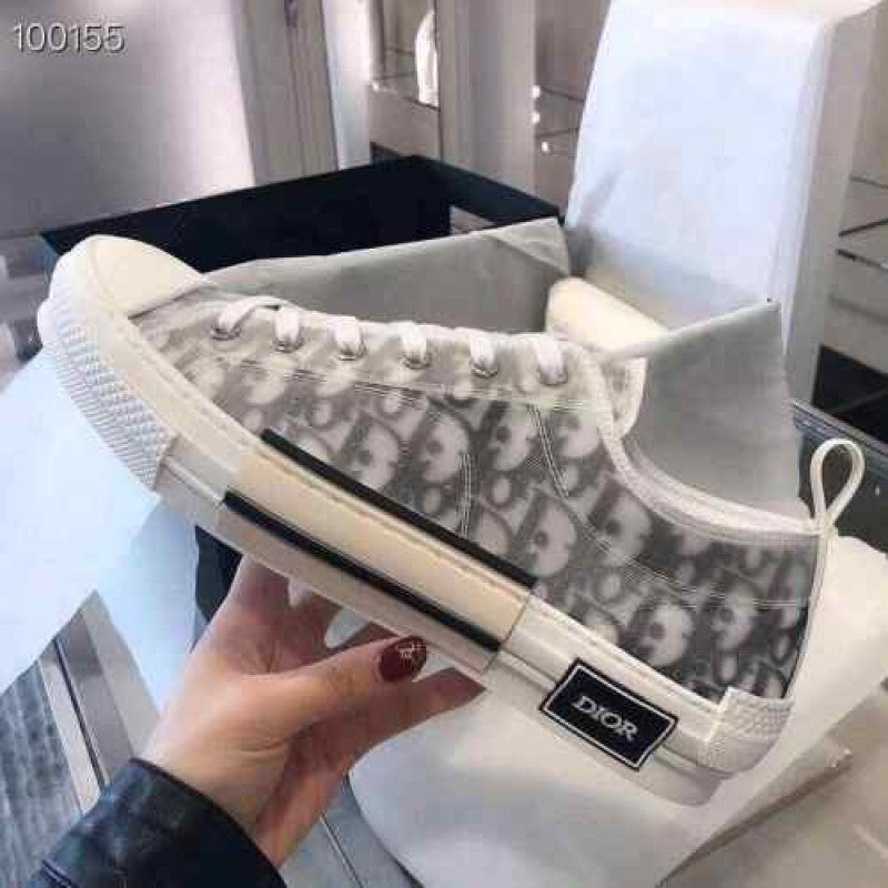 Dior b23 oblique low top sneaker white black canvas