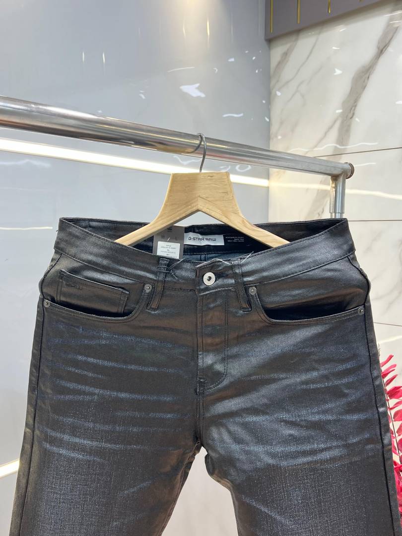 G-staar Black Straight Fit Premium Imported Stretchable Denim with Embroidered Work 3840