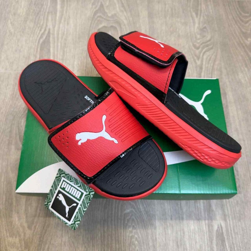 Puma Softride Adjust Premium Red Black Flip Flop