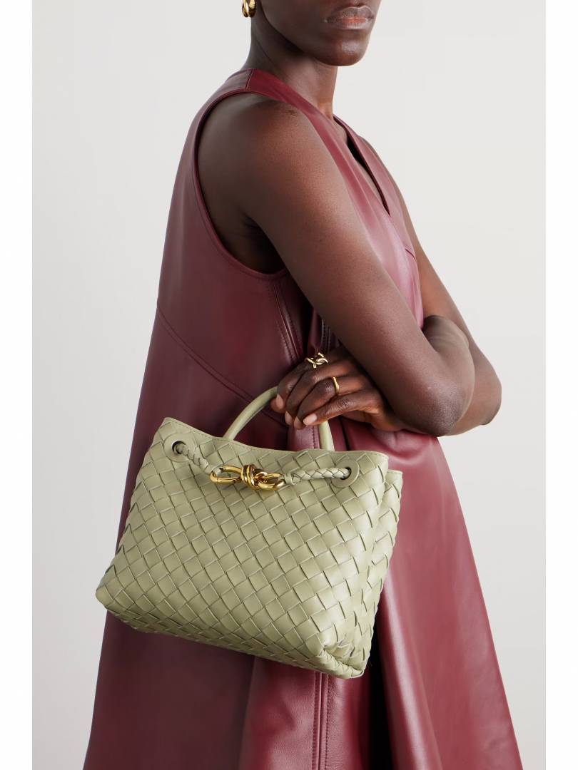 Bottega Veneta Andiamo Khakhi Premium With Dust Cover Packing