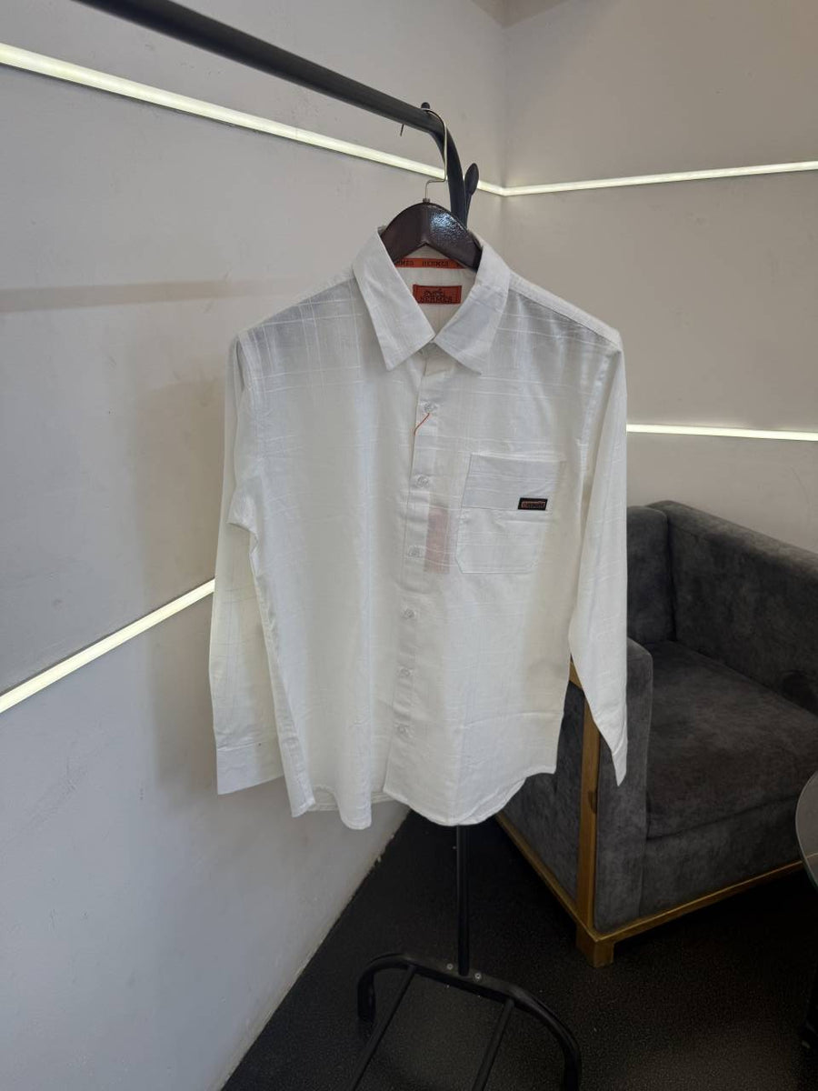 Heermes linen cotton imported shirt white
