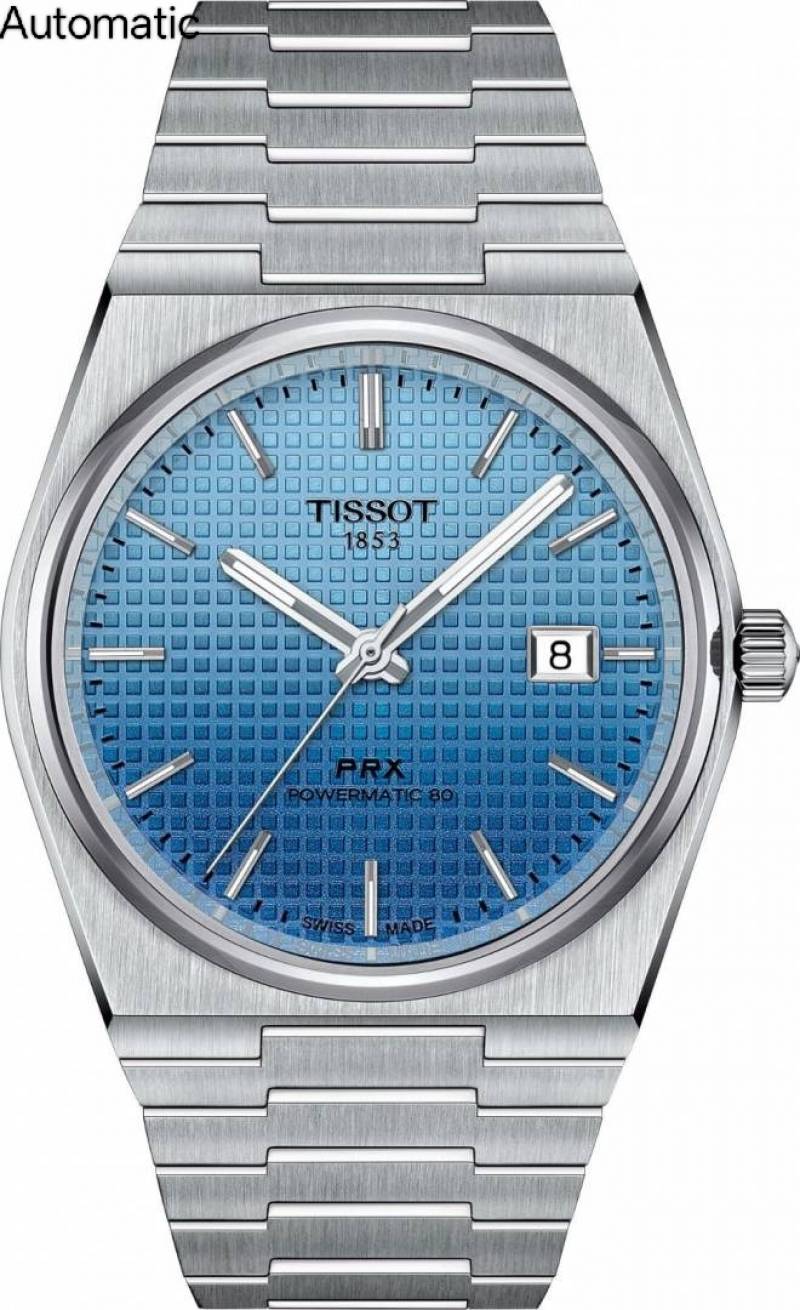 Tissot 1853 Prx Automatic Top Quality silver dual blue