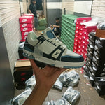 Louis Vuitton Street Style Trainer Sneaker Blue With All Accessories #149
