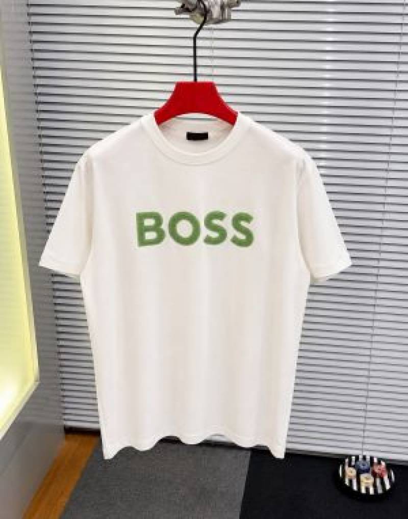 Boss Middle Brand Logo Round Neck T-shirt White