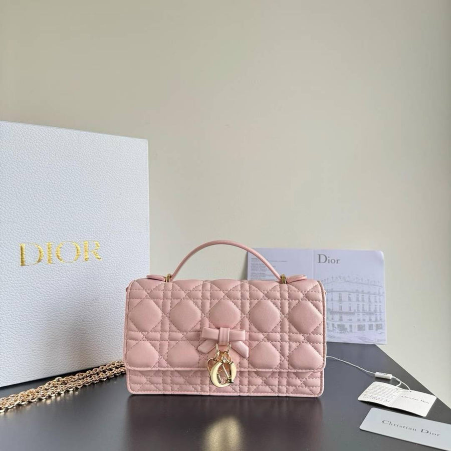 Dior Cannage Small Top Handle Bag With Original Box & DustCover