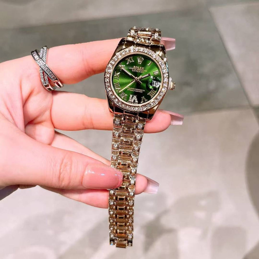 Rolex Oyester Perpetual Date Just Gold-Green