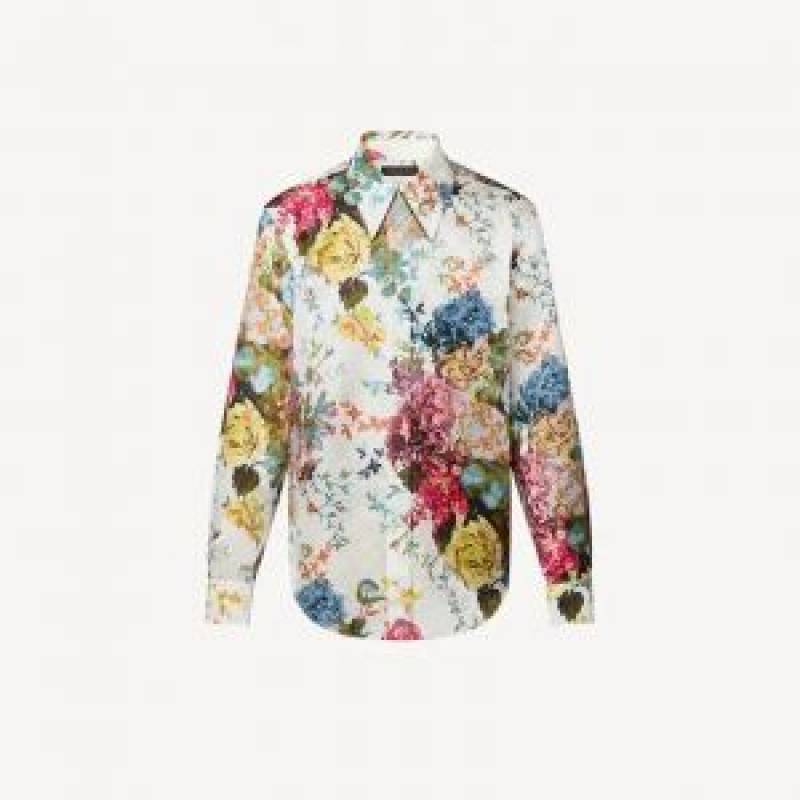 Lv floral full sleeves shirt white