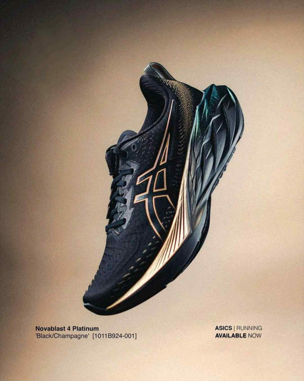 Asics Black Novablast 4 Platinum Champagne