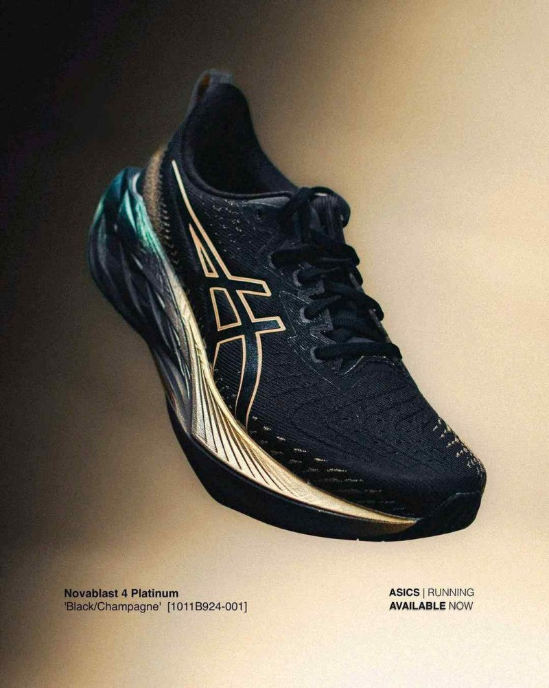 Asics Black Novablast 4 Platinum Champagne