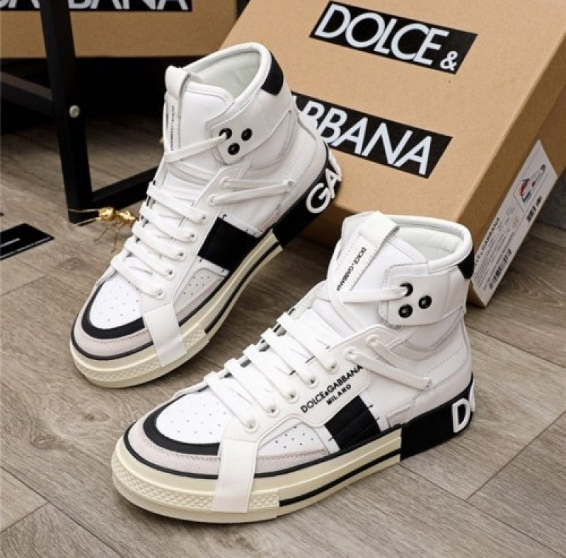 Dolce Gabana Custom 2 Zer0 Panelled High Top White Black