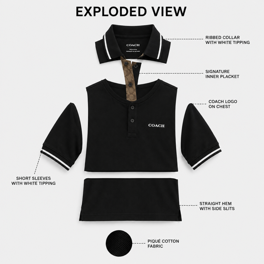 Coach IMPORTED STORE ARTICLE POLO T-SHIRT