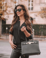 Hermes Birkin Signature Togo Handbag With Dust Bag (Black - 451)