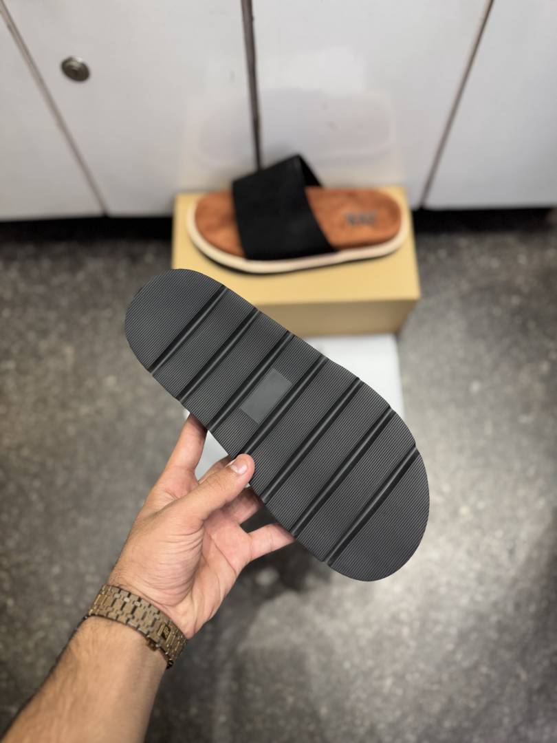 ZARRA PREMIUM SUEDE SLIDE BLACK TAN 026