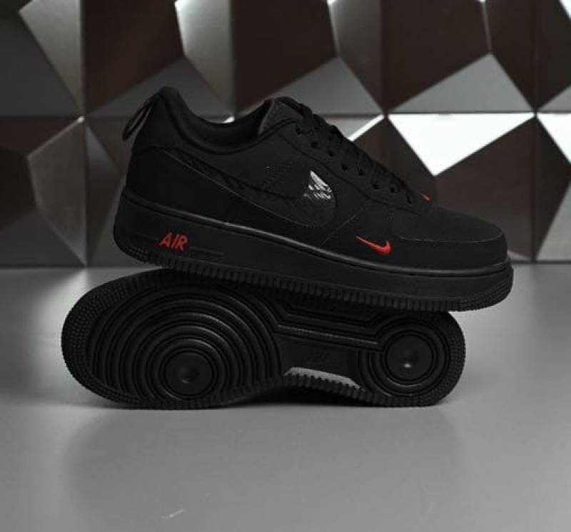 Nike Airforce 1 Low Multi Swoosh Black Crimson--sale