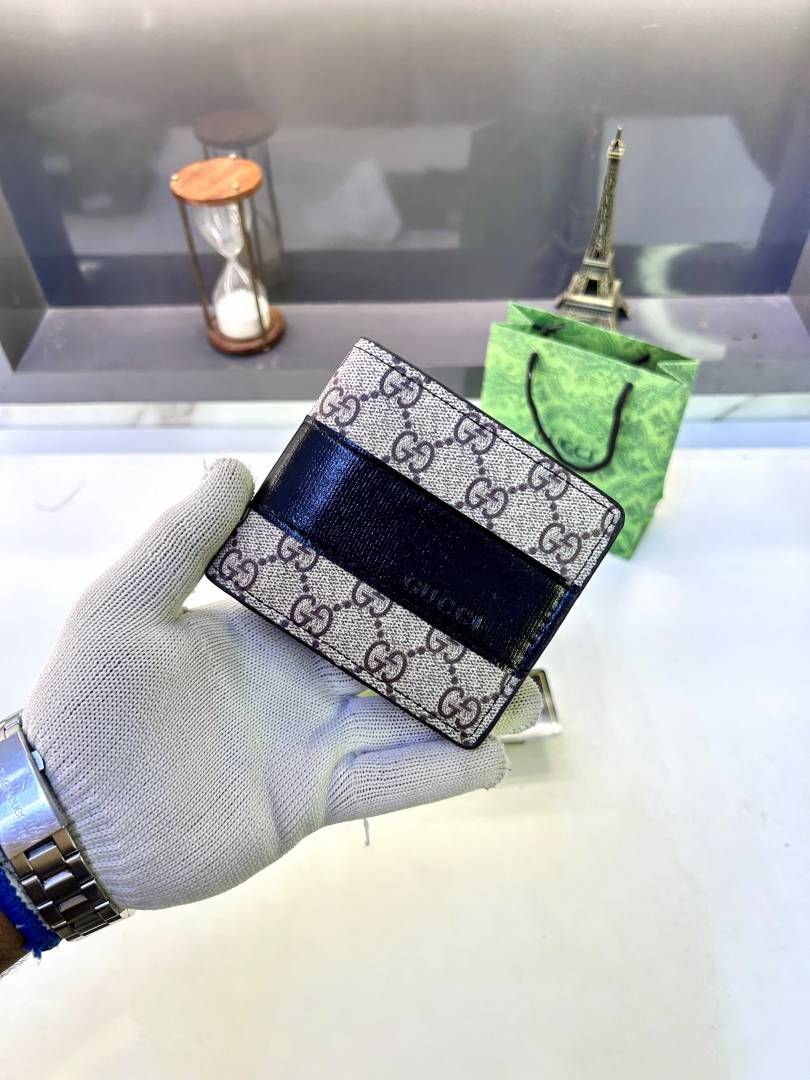 Gucci Black Brown Wallet Fa 867