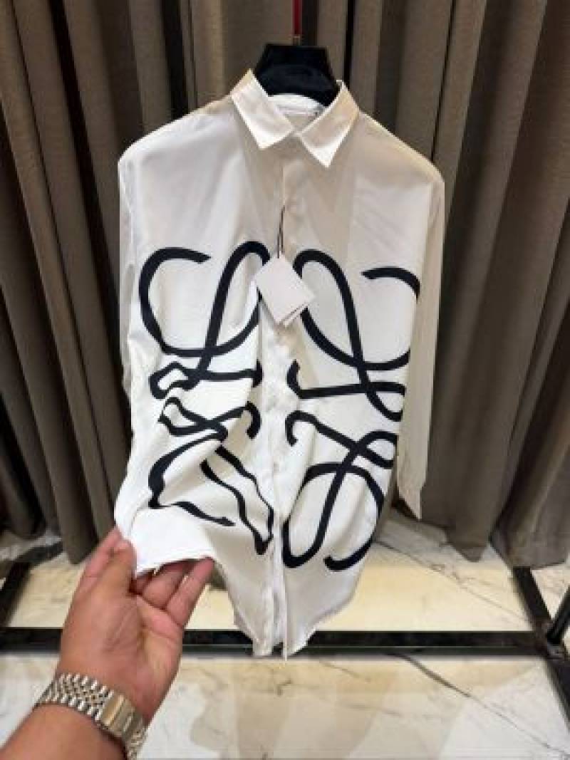 Loewe Full Monogram Full Sleeves Shirt White