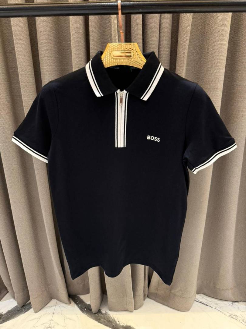 Hugo Bos Chest Logo Polo T-shirt Black