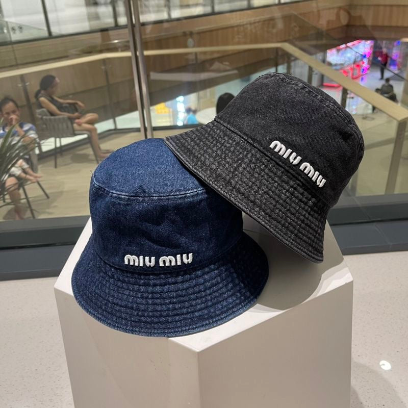 Miu Miu Premium Denim Bucket Hat (Blue) Premium Unisex Hat