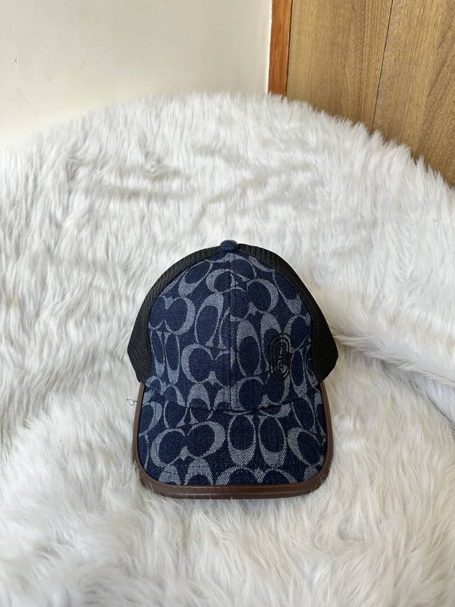 Coach_Monogram_Denim_Blue_Premium_Unisex_Cap_With_Safety_Box