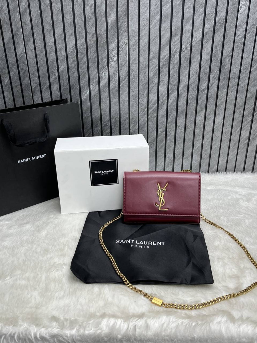 Ysl Kate Wine Shoulder Bag With Original Box - DustCover - Carrybag