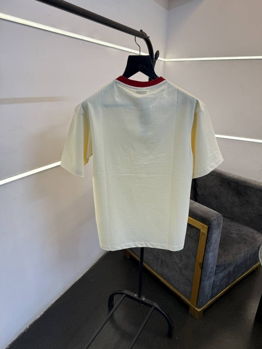 Adidas drop shoulder imported round neck tshirt cream