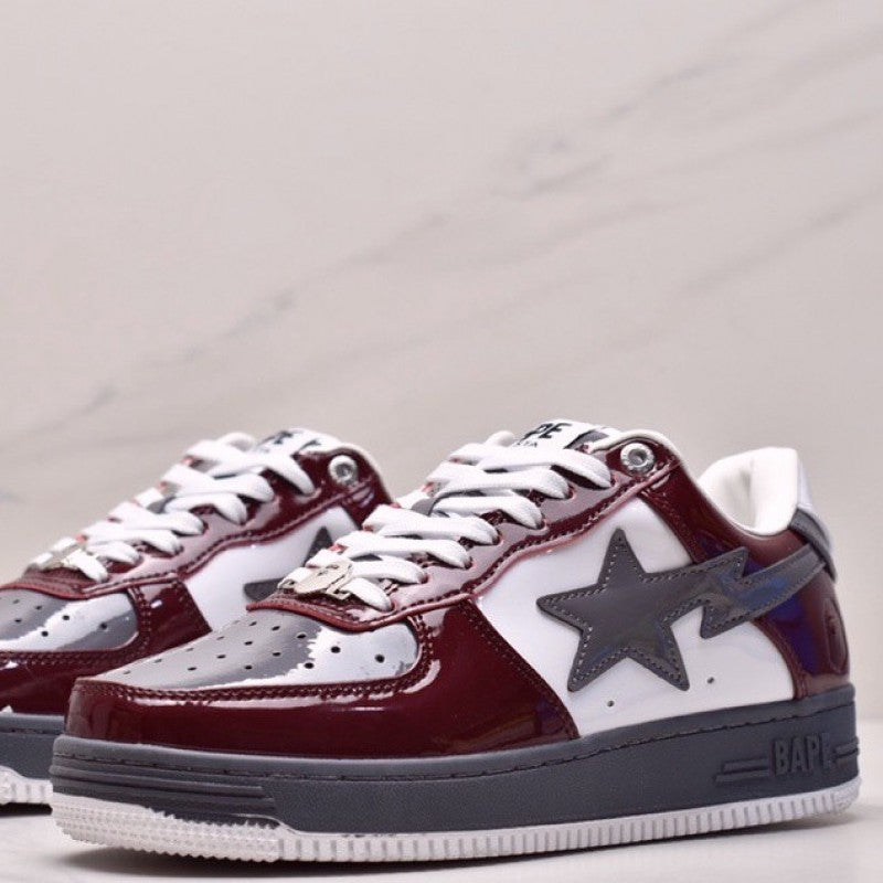 A BathinGahpe Bape Sta Low White maroon