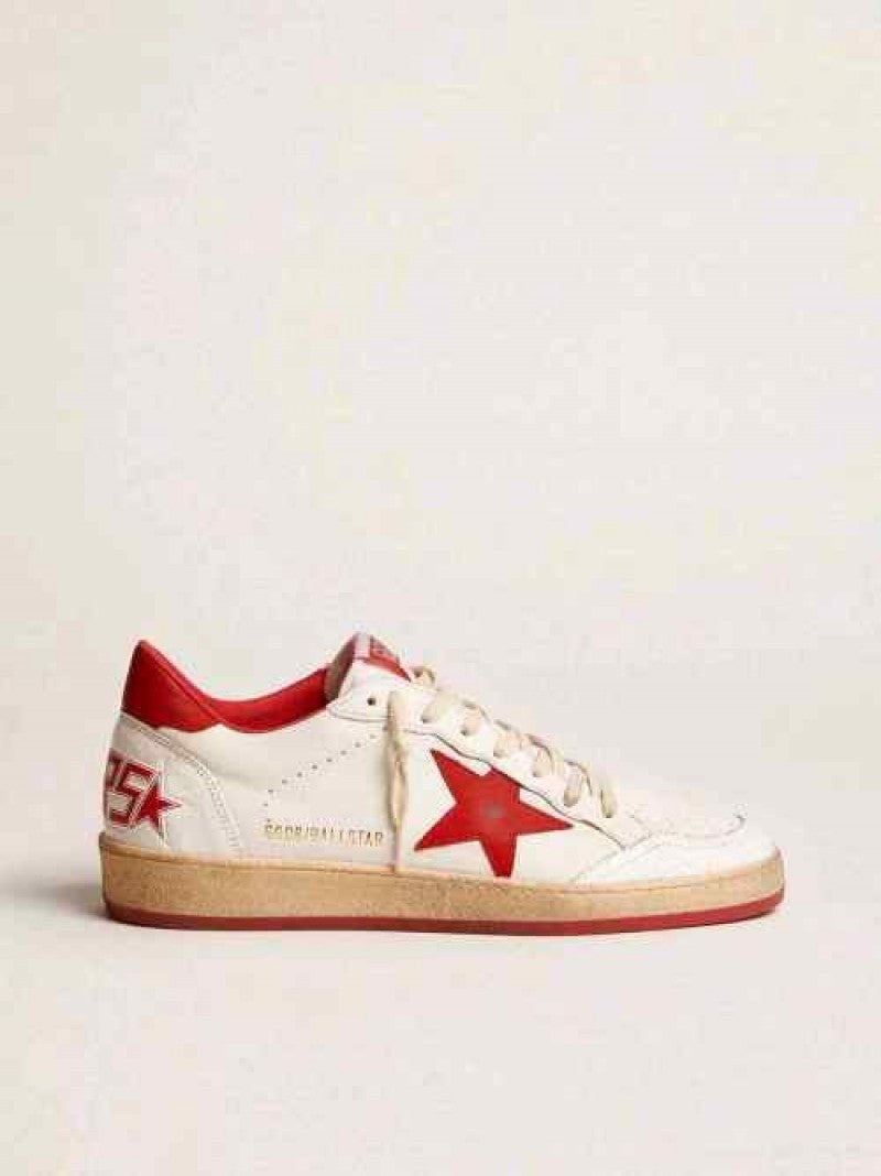 Golden Goose Ball-Star Low White Red 487