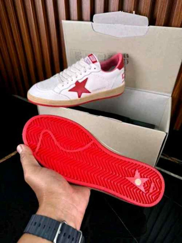 Golden Goose Ball-Star Low White Red 487